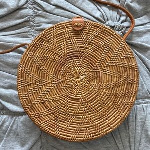 Street Level rattan crossbody purse